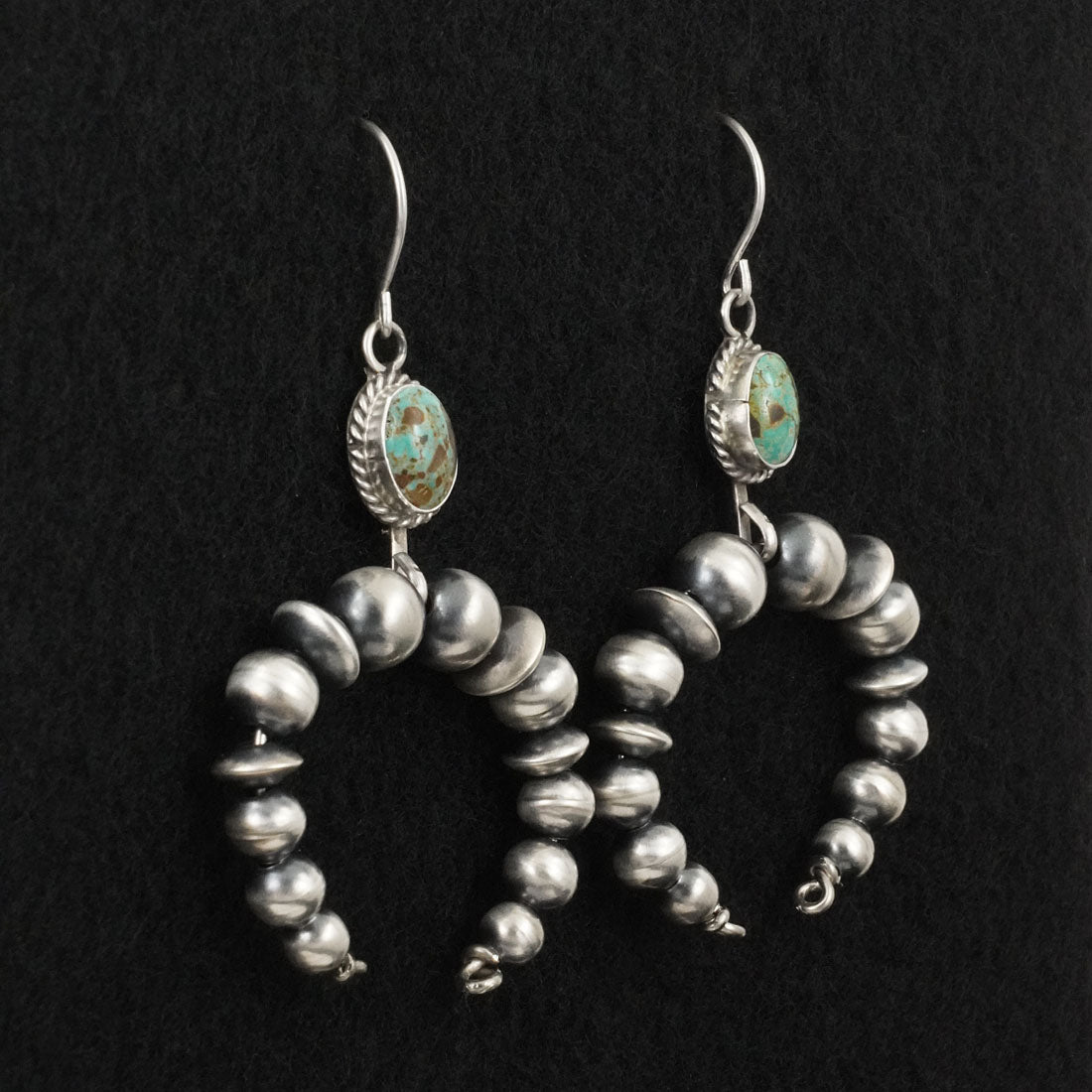 Rena Begay Turquoise & Sterling Silver Navajo Pearl Earrings