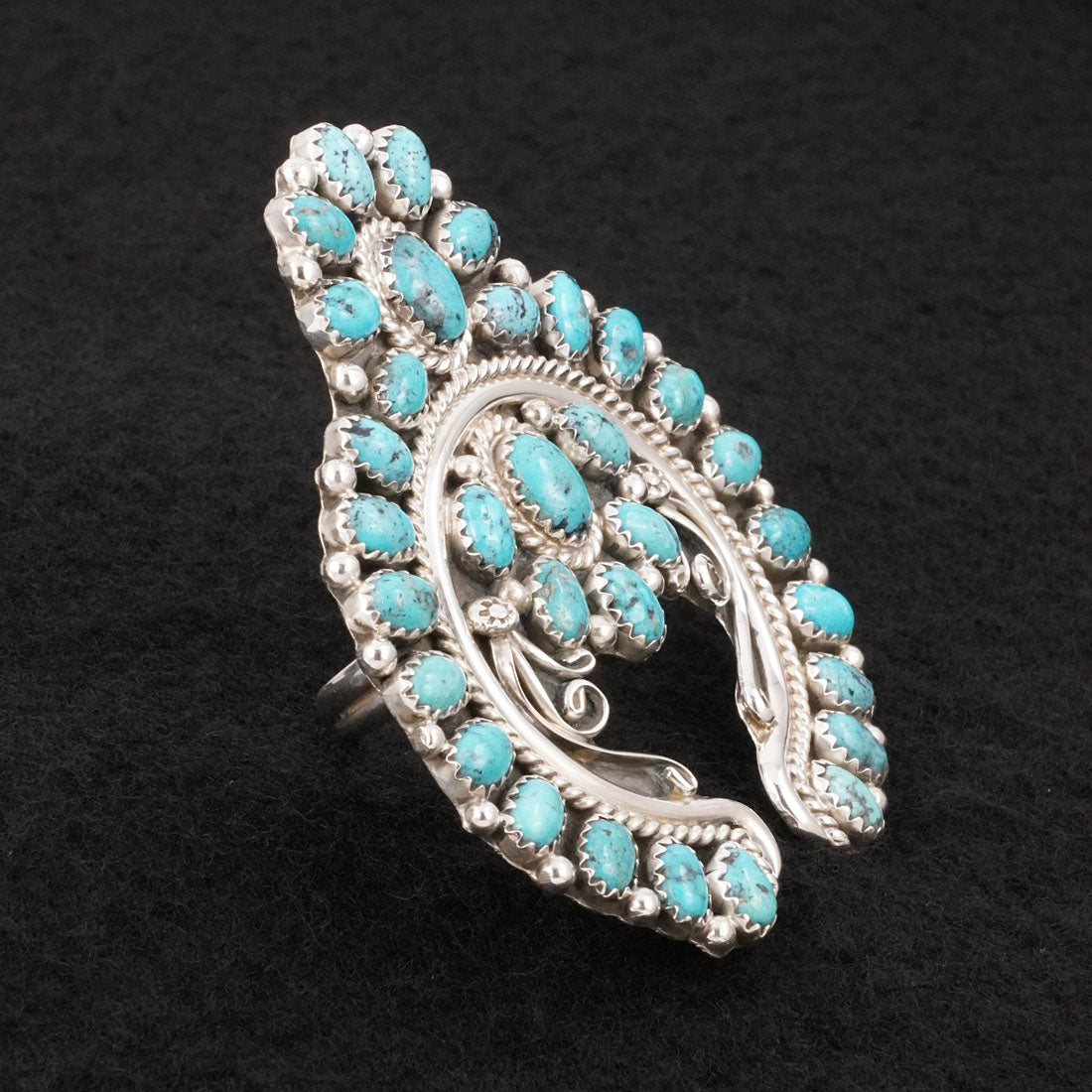 Martin Muskett Turquoise & Sterling Silver Ring Size Adj.