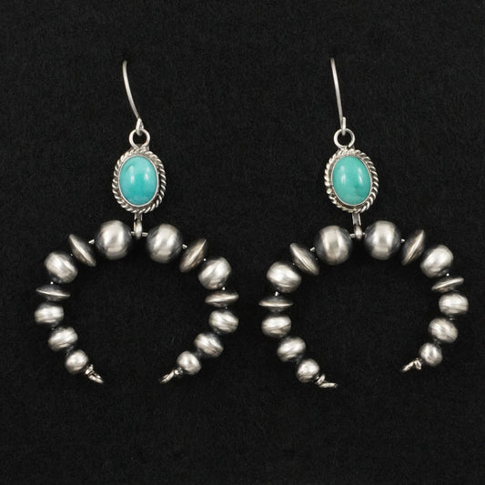 Rena Begay Turquoise & Sterling Silver Navajo Pearl Earrings