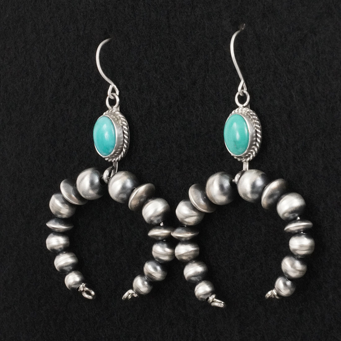 Rena Begay Turquoise & Sterling Silver Navajo Pearl Earrings