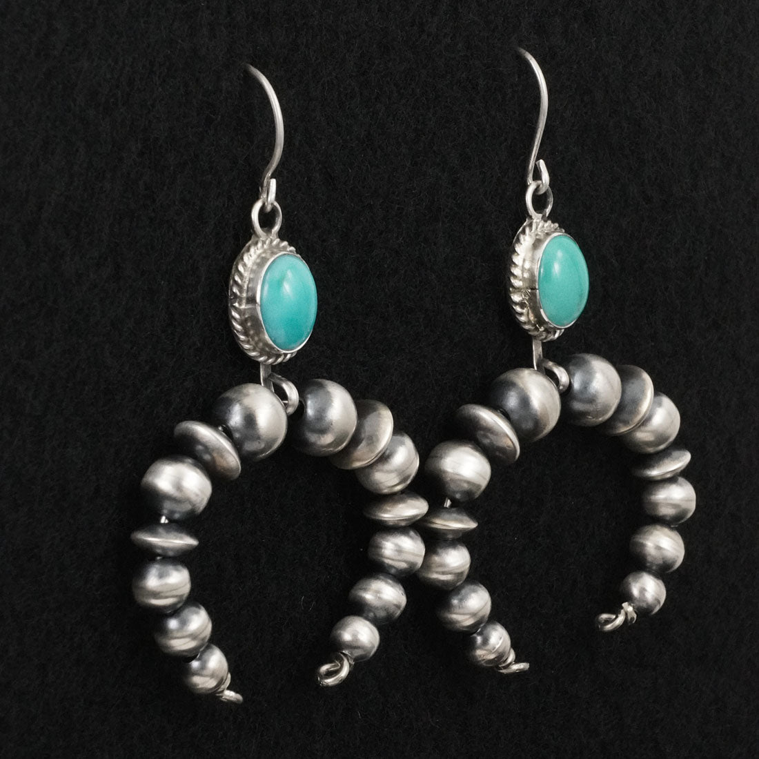 Rena Begay Turquoise & Sterling Silver Navajo Pearl Earrings