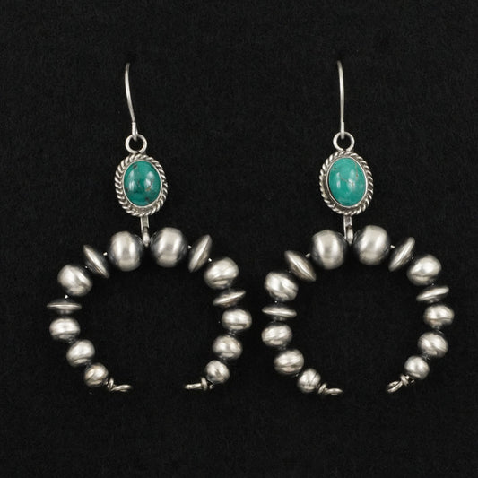 Rena Begay Turquoise & Sterling Silver Navajo Pearl Earrings