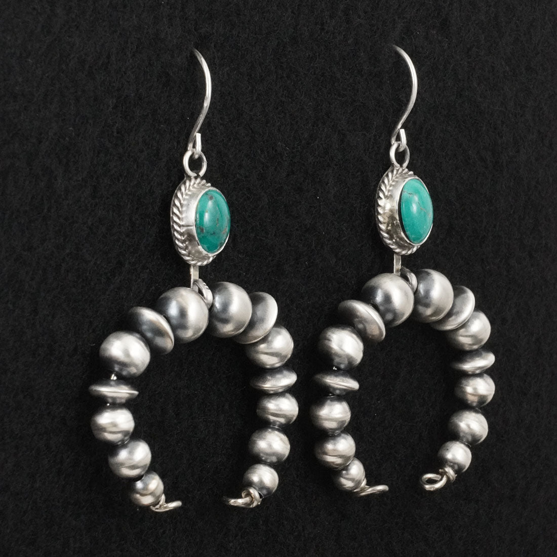 Rena Begay Turquoise & Sterling Silver Navajo Pearl Earrings