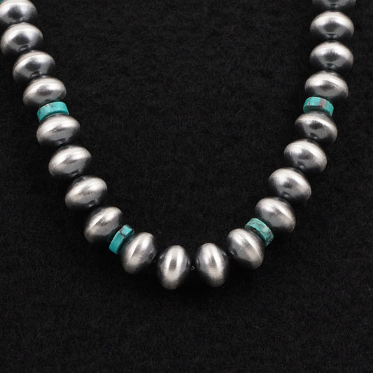 Tonisha Haley Turquoise & Sterling Silver Navajo Pearl Necklace 20"