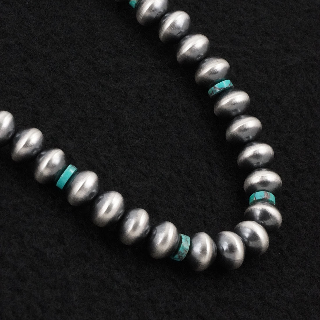 Tonisha Haley Turquoise & Sterling Silver Navajo Pearl Necklace 20"