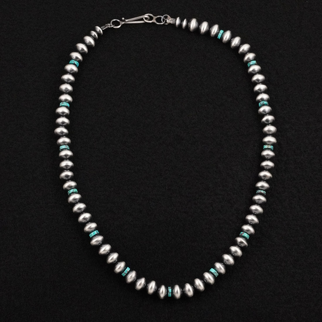 Tonisha Haley Turquoise & Sterling Silver Navajo Pearl Necklace 20"