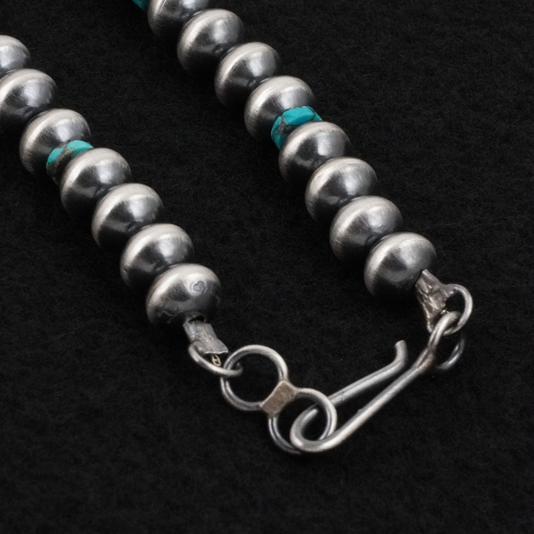 Tonisha Haley Turquoise & Sterling Silver Navajo Pearl Necklace 22"