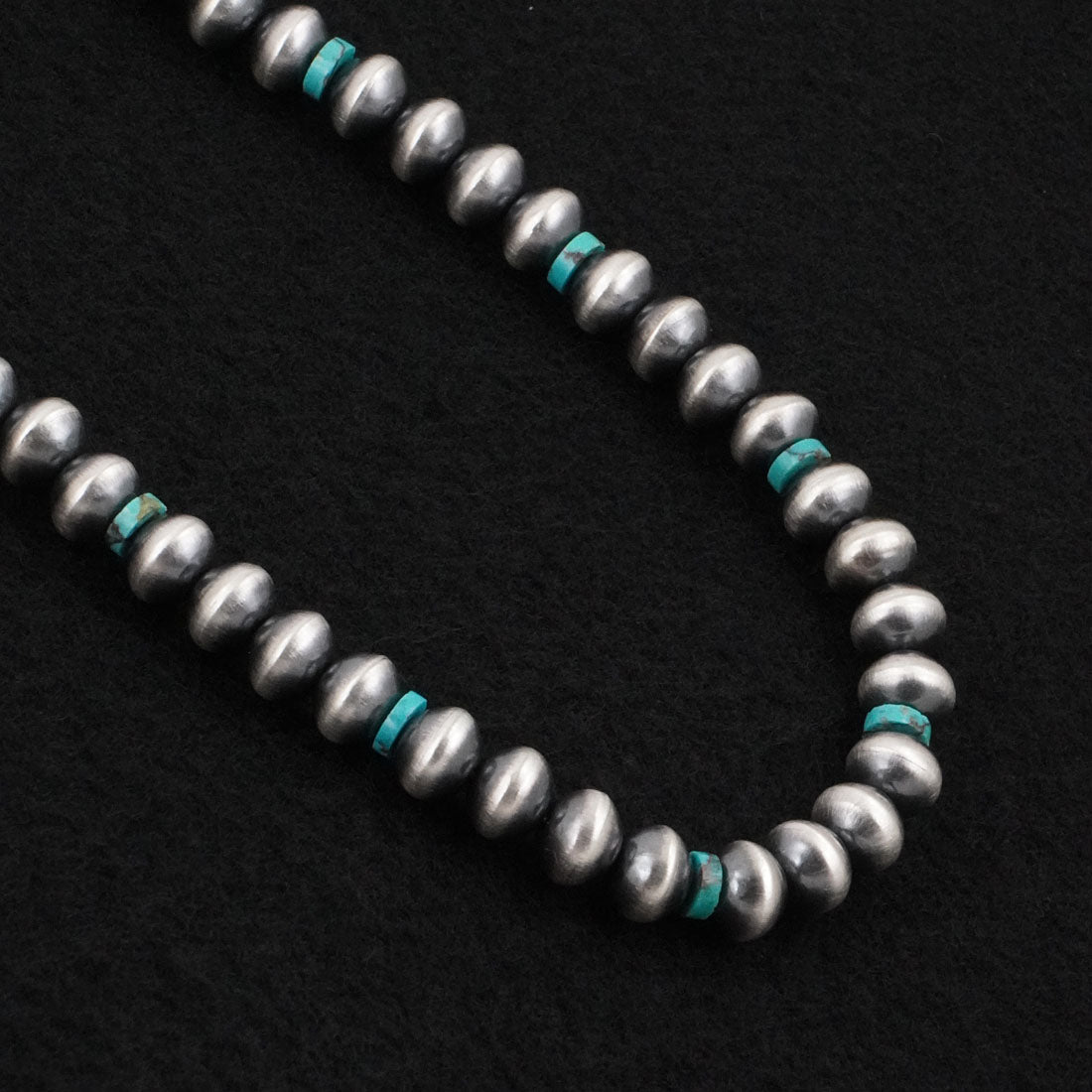 Tonisha Haley Turquoise & Sterling Silver Navajo Pearl Necklace 24"