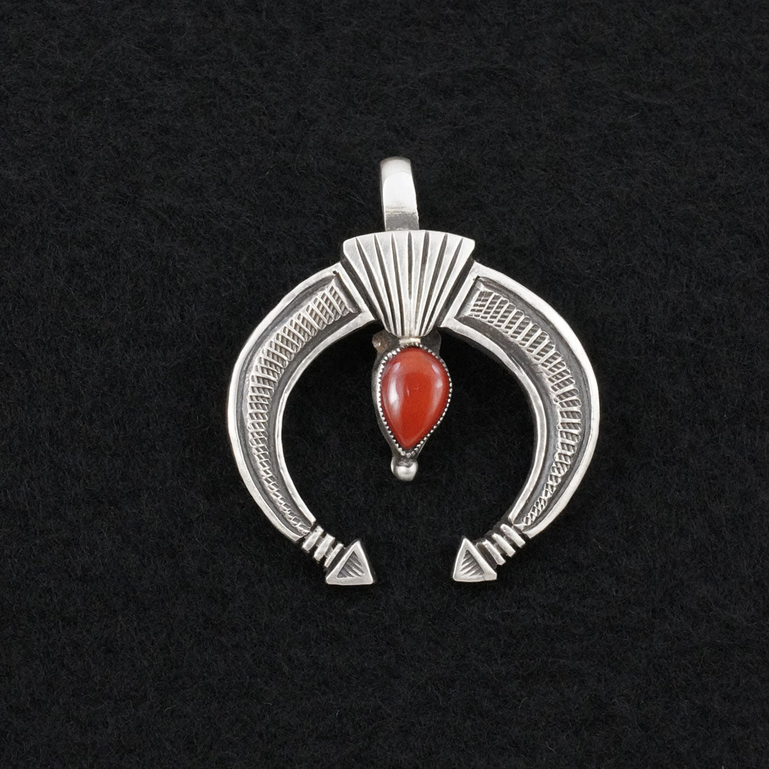 Calvin Martinez Coral & Sterling Silver Pendant