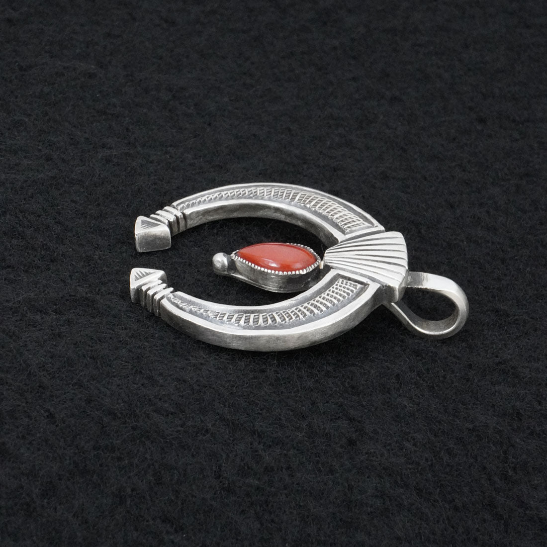 Calvin Martinez Coral & Sterling Silver Pendant