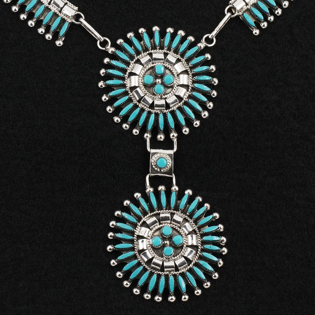 Dan Etsate Turquoise & Sterling Silver Necklace Set