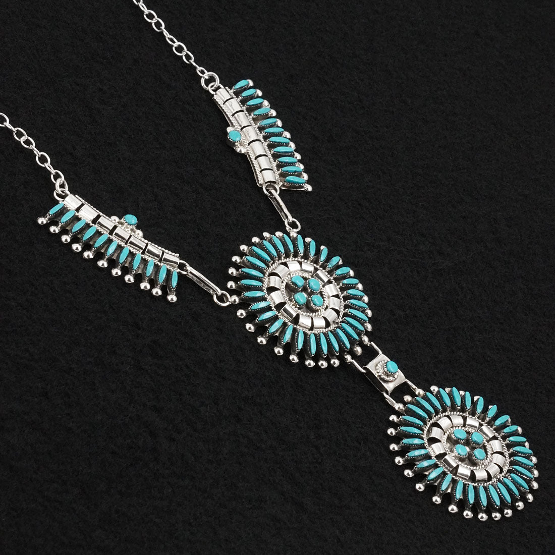 Dan Etsate Turquoise & Sterling Silver Necklace Set