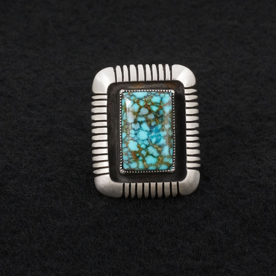 Calvin Martinez Turquoise & Sterling Silver Ring Size 7.5