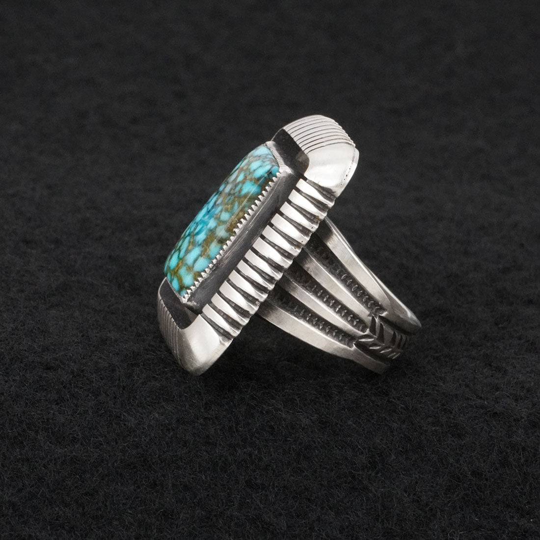 Calvin Martinez Turquoise & Sterling Silver Ring Size 7.5