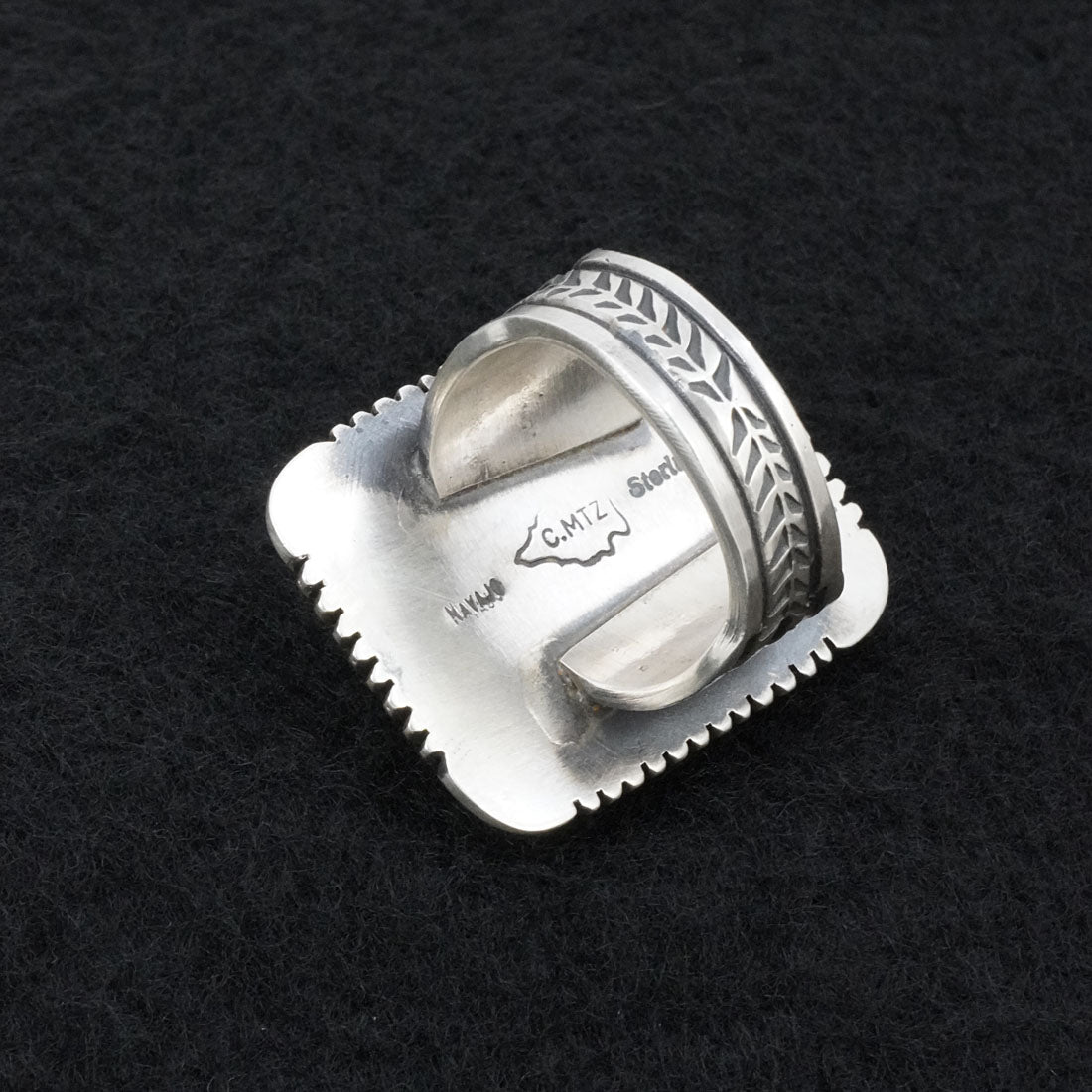 Calvin Martinez Turquoise & Sterling Silver Ring Size 7.5