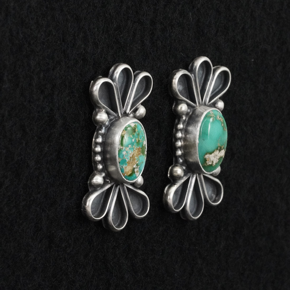 Darrin Livingston Turquoise & Sterling Silver Squash Blossom Necklace Set