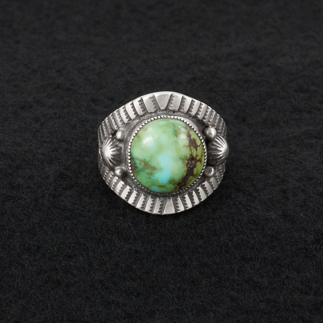 Calvin Martinez Turquoise & Sterling Silver Ring Size 9