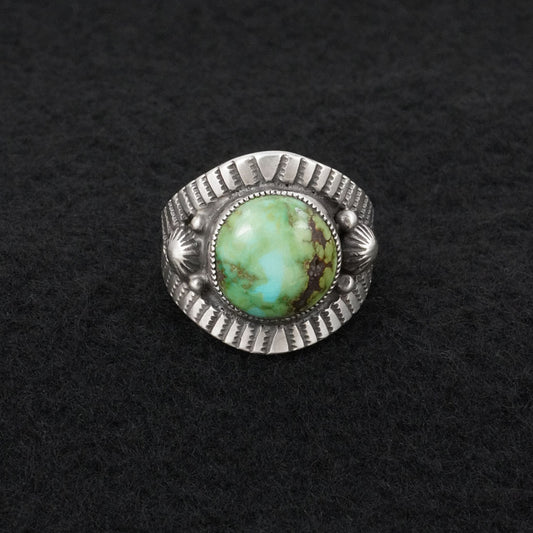 Calvin Martinez Turquoise & Sterling Silver Ring Size 9