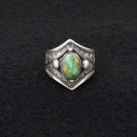 Calvin Martinez Turquoise & Sterling Silver Ring Size 7