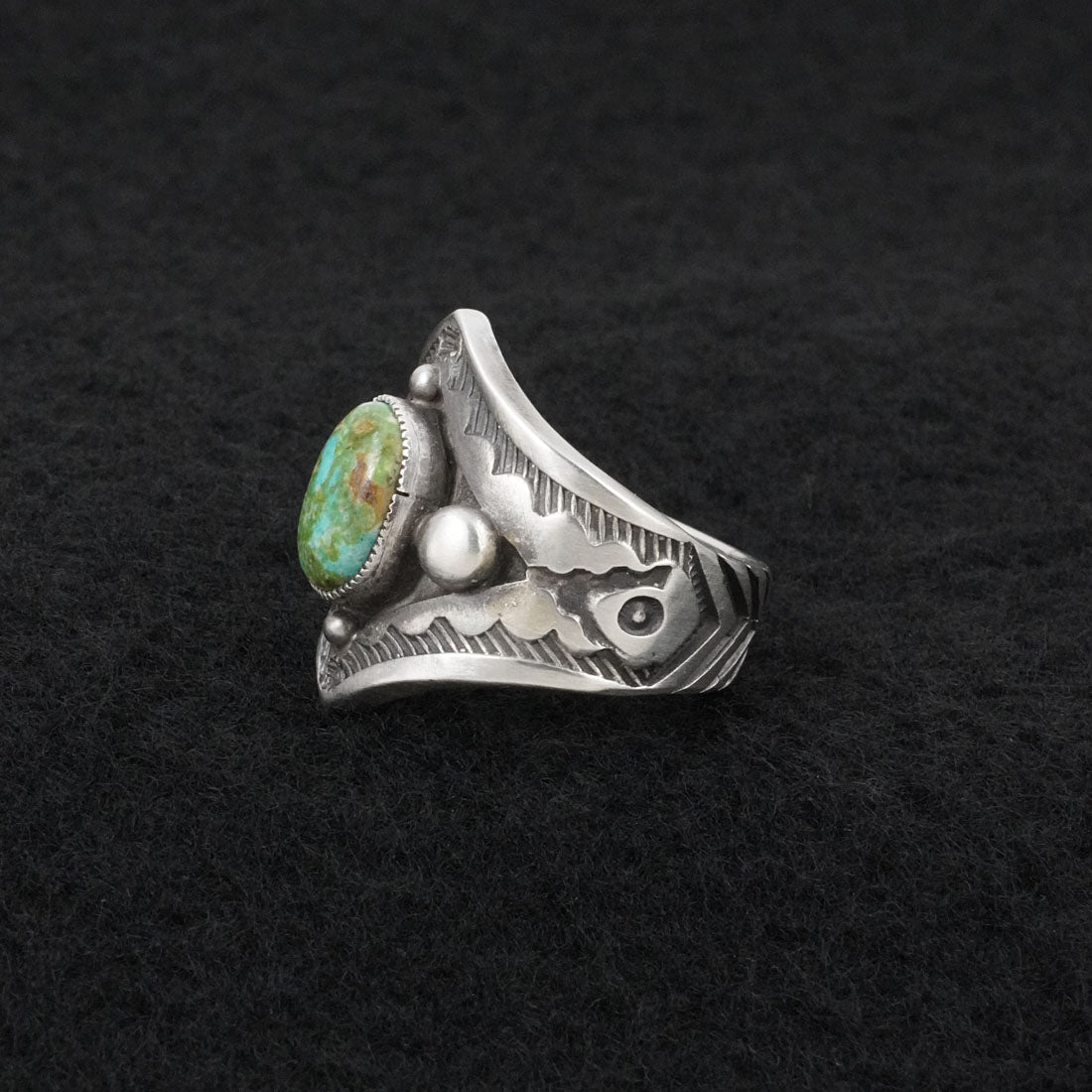 Calvin Martinez Turquoise & Sterling Silver Ring Size 7