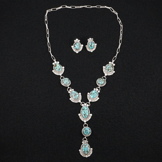Phil Nez Turquoise & Sterling Silver Necklace Set