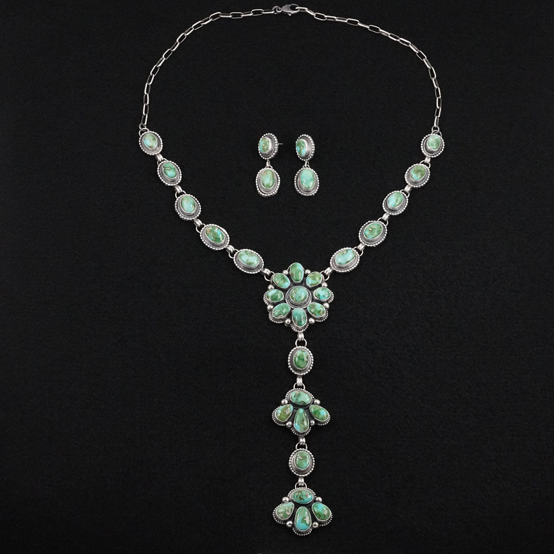 Kathleen Livingston Turquoise & Sterling Silver Necklace Set