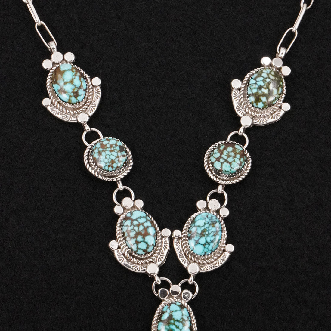 Phil Nez Turquoise & Sterling Silver Necklace Set