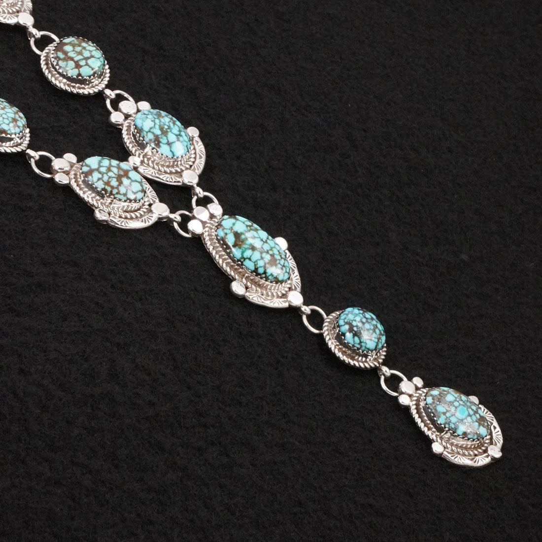 Phil Nez Turquoise & Sterling Silver Necklace Set