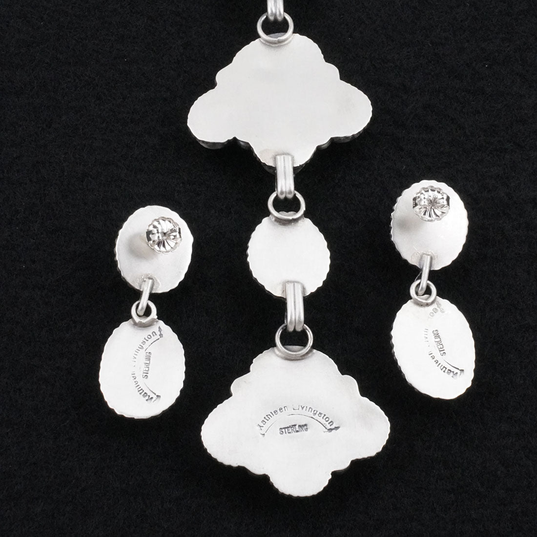 Kathleen Livingston Turquoise & Sterling Silver Necklace Set
