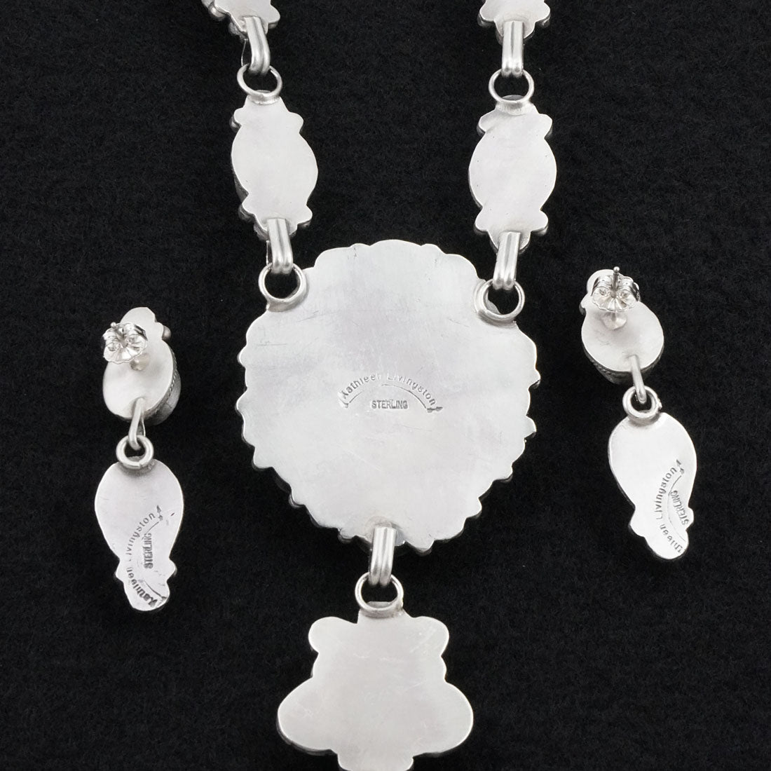 Kathleen Livingston Turquoise & Sterling Silver Necklace Set