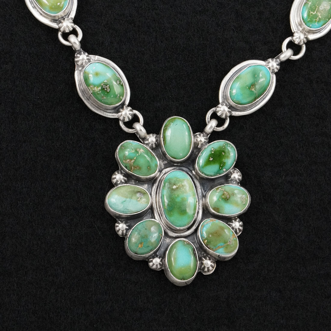 Bobby Johnson Turquoise & Sterling Silver Necklace Set