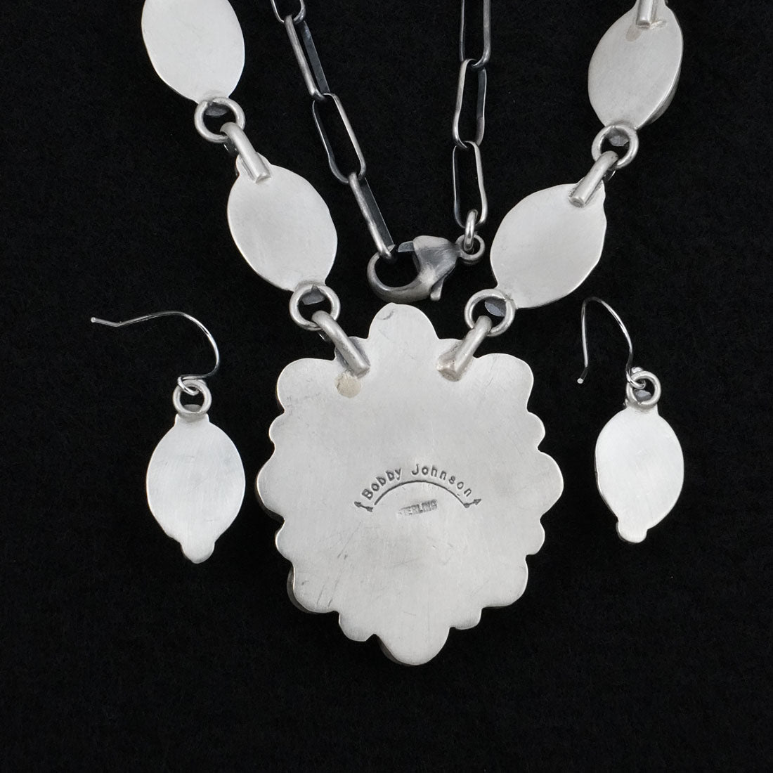 Bobby Johnson Turquoise & Sterling Silver Necklace Set