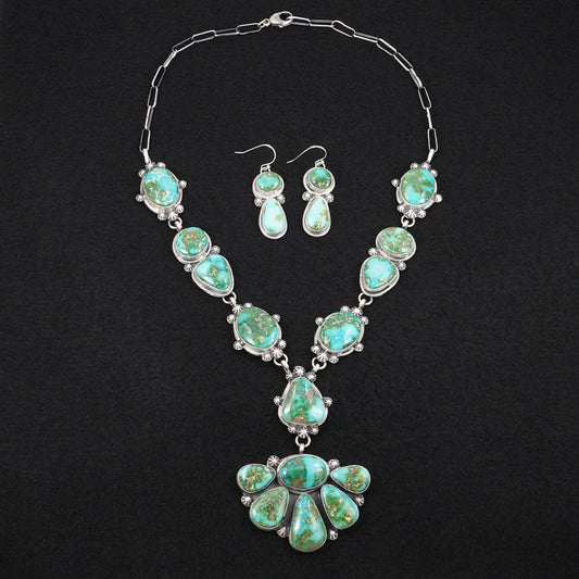 Bobby Johnson Turquoise & Sterling Silver Necklace Set