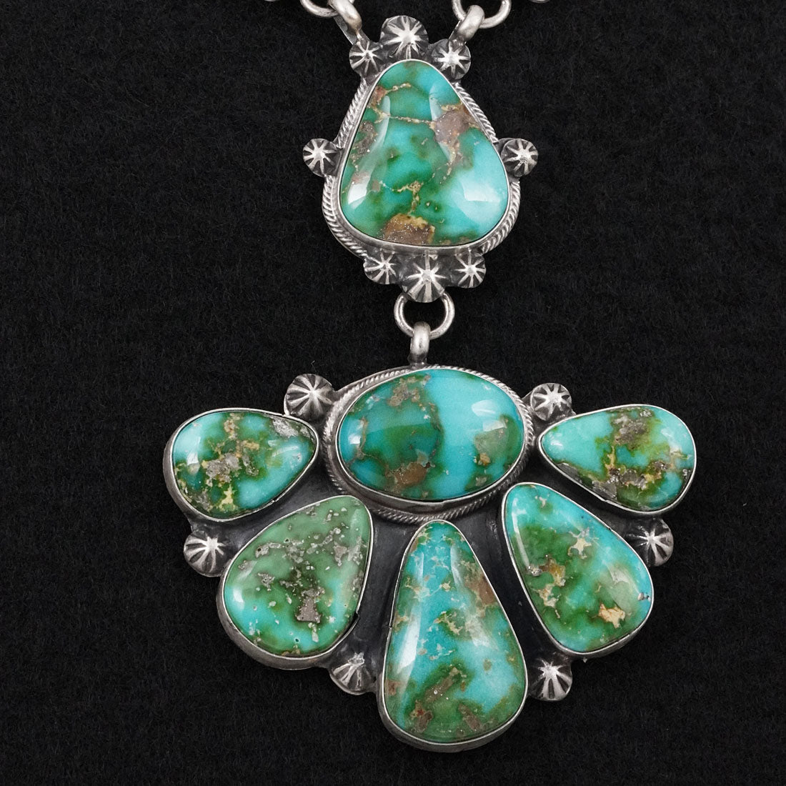 Bobby Johnson Turquoise & Sterling Silver Necklace Set
