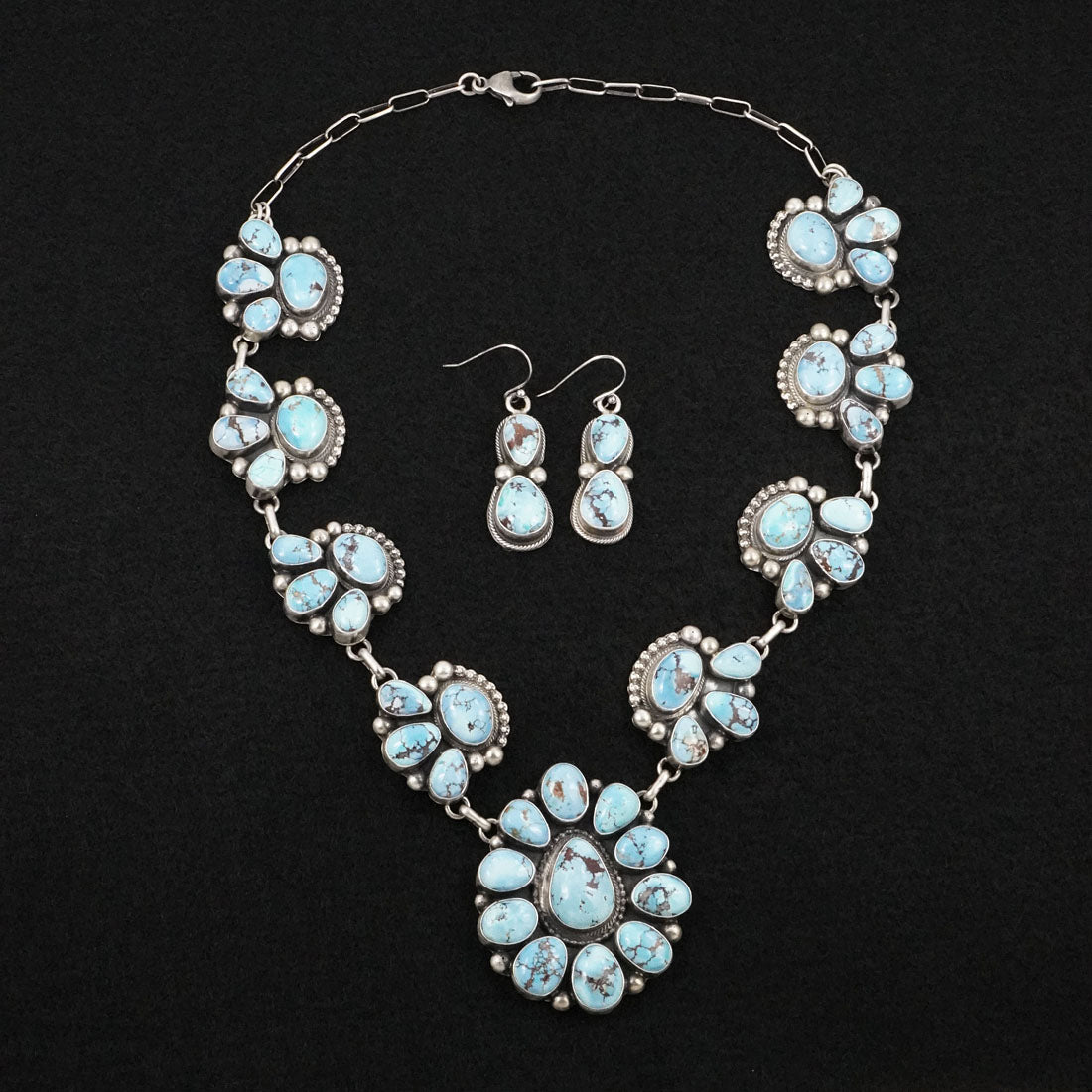 Kathleen Livingston Turquoise & Sterling Silver Necklace Set