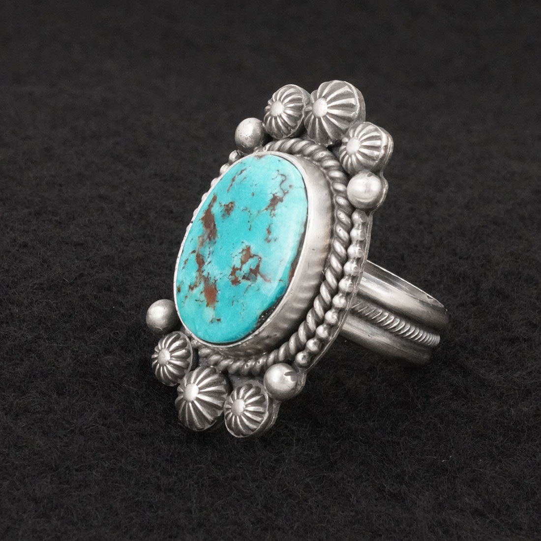 Michael Calladitto Turquoise & Sterling Silver Ring Size 8.5