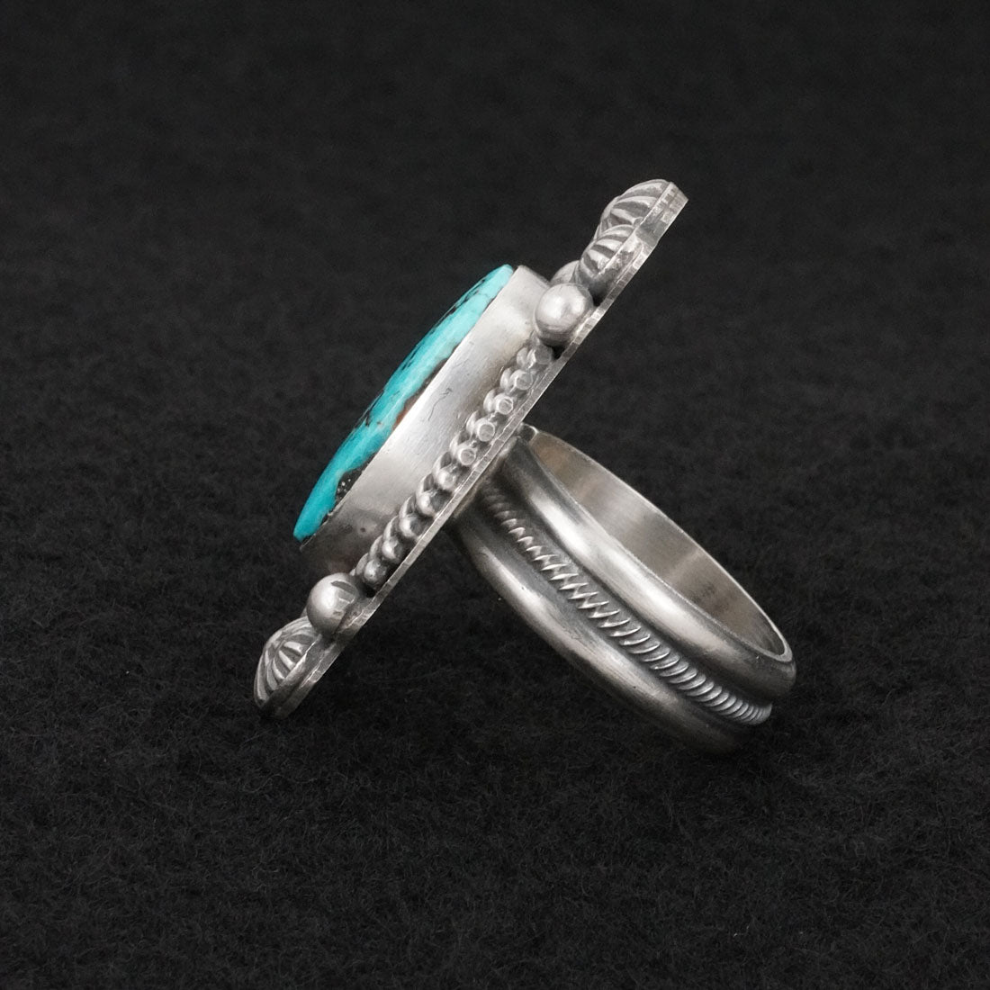 Michael Calladitto Turquoise & Sterling Silver Ring Size 8.5