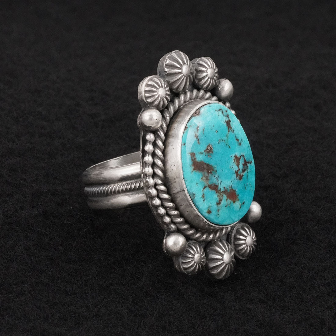 Michael Calladitto Turquoise & Sterling Silver Ring Size 8.5