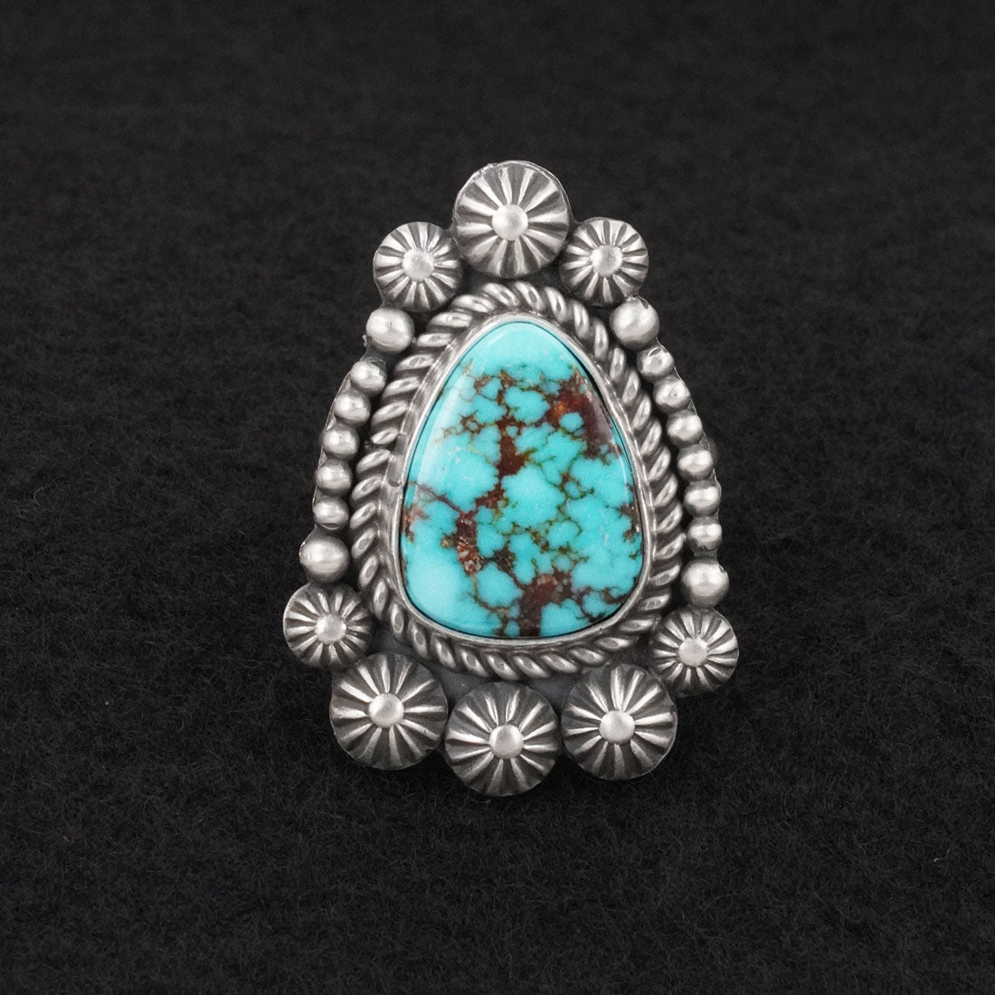 Michael Calladitto Turquoise & Sterling Silver Ring Size 10