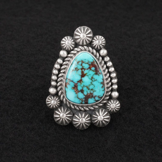 Michael Calladitto Turquoise & Sterling Silver Ring Size 10