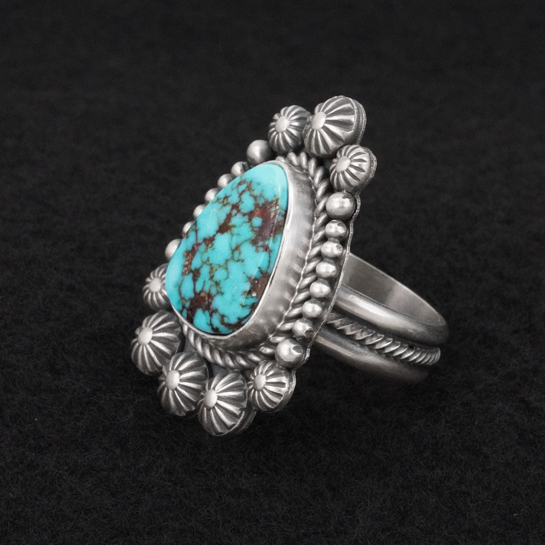 Michael Calladitto Turquoise & Sterling Silver Ring Size 10