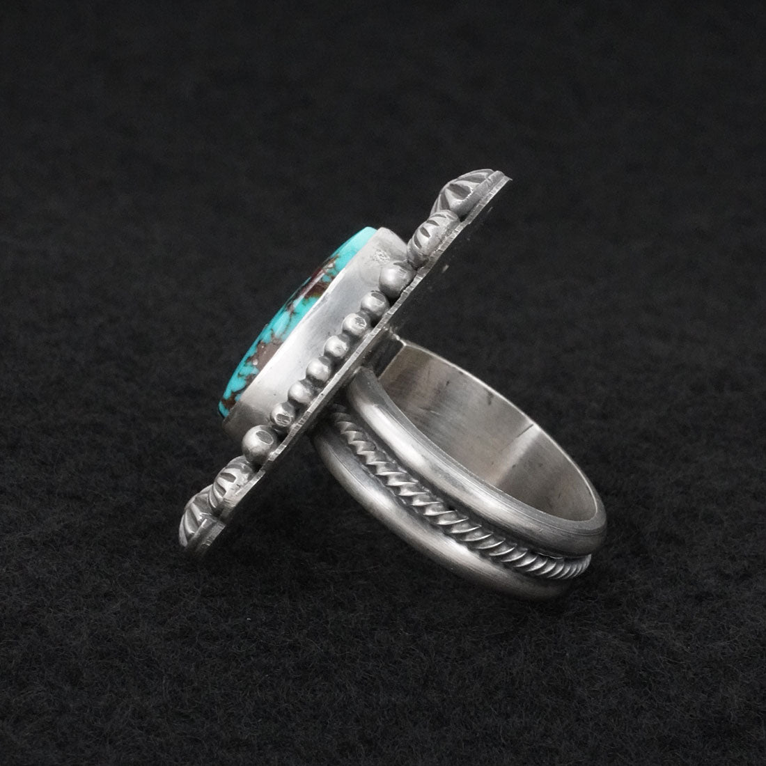 Michael Calladitto Turquoise & Sterling Silver Ring Size 10