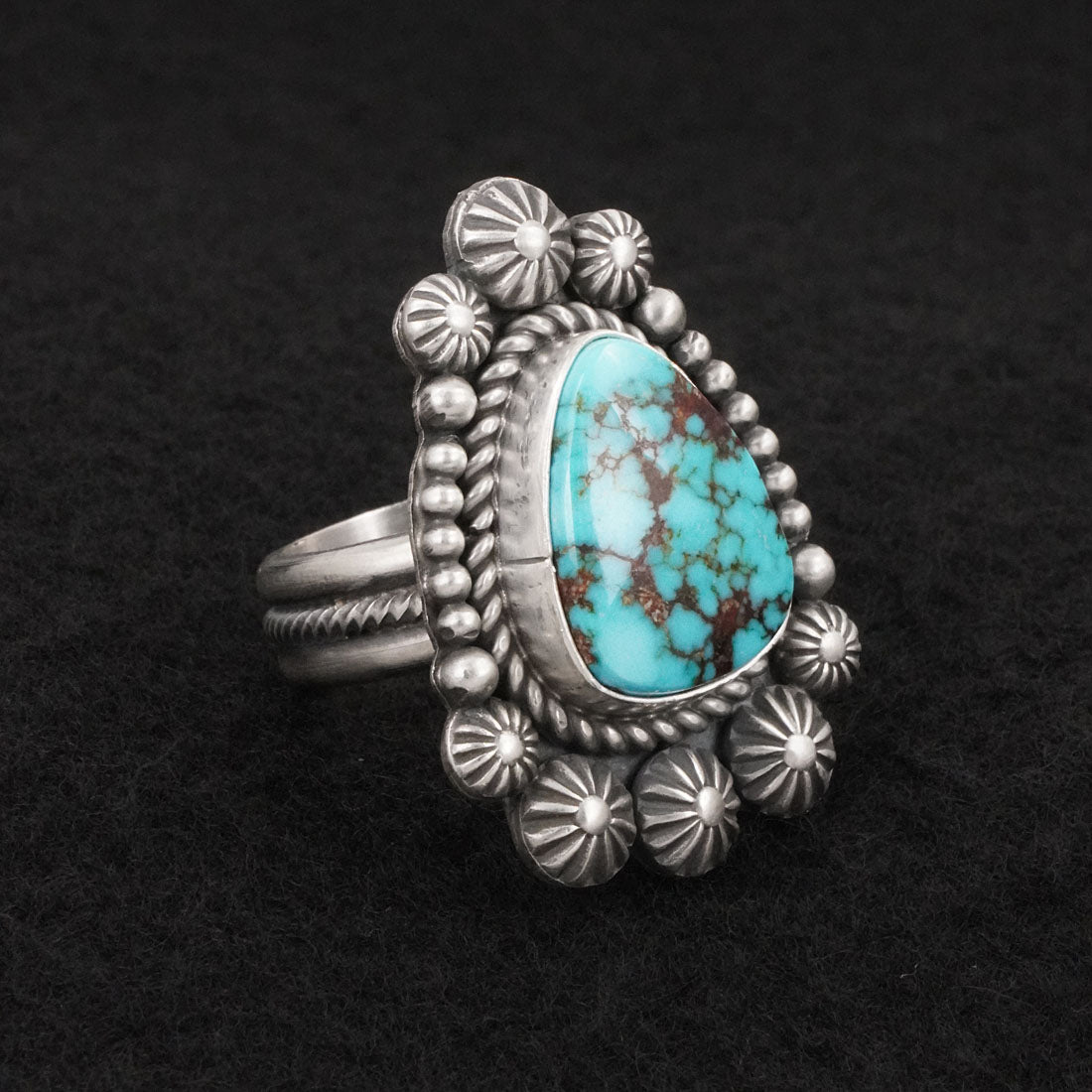 Michael Calladitto Turquoise & Sterling Silver Ring Size 10