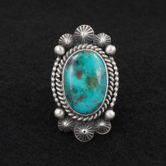 Michael Calladitto Turquoise & Sterling Silver Ring Size 7