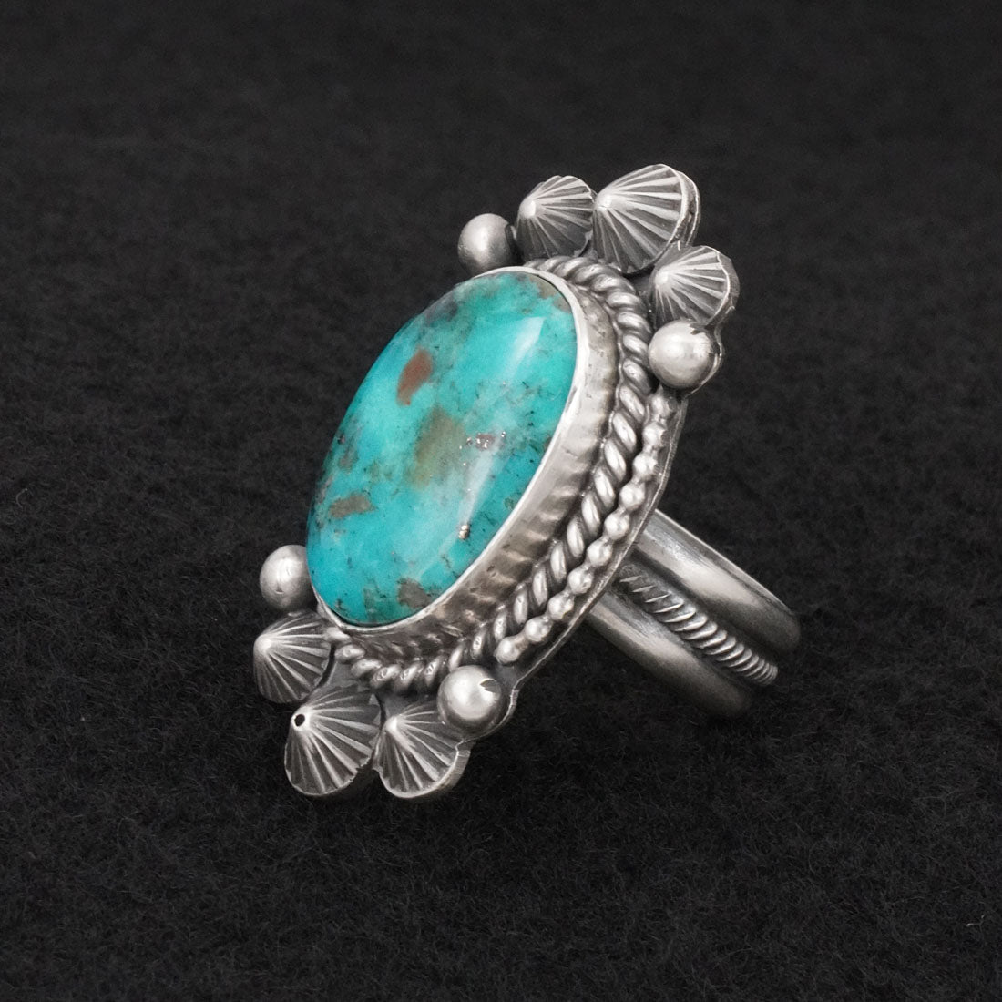 Michael Calladitto Turquoise & Sterling Silver Ring Size 7