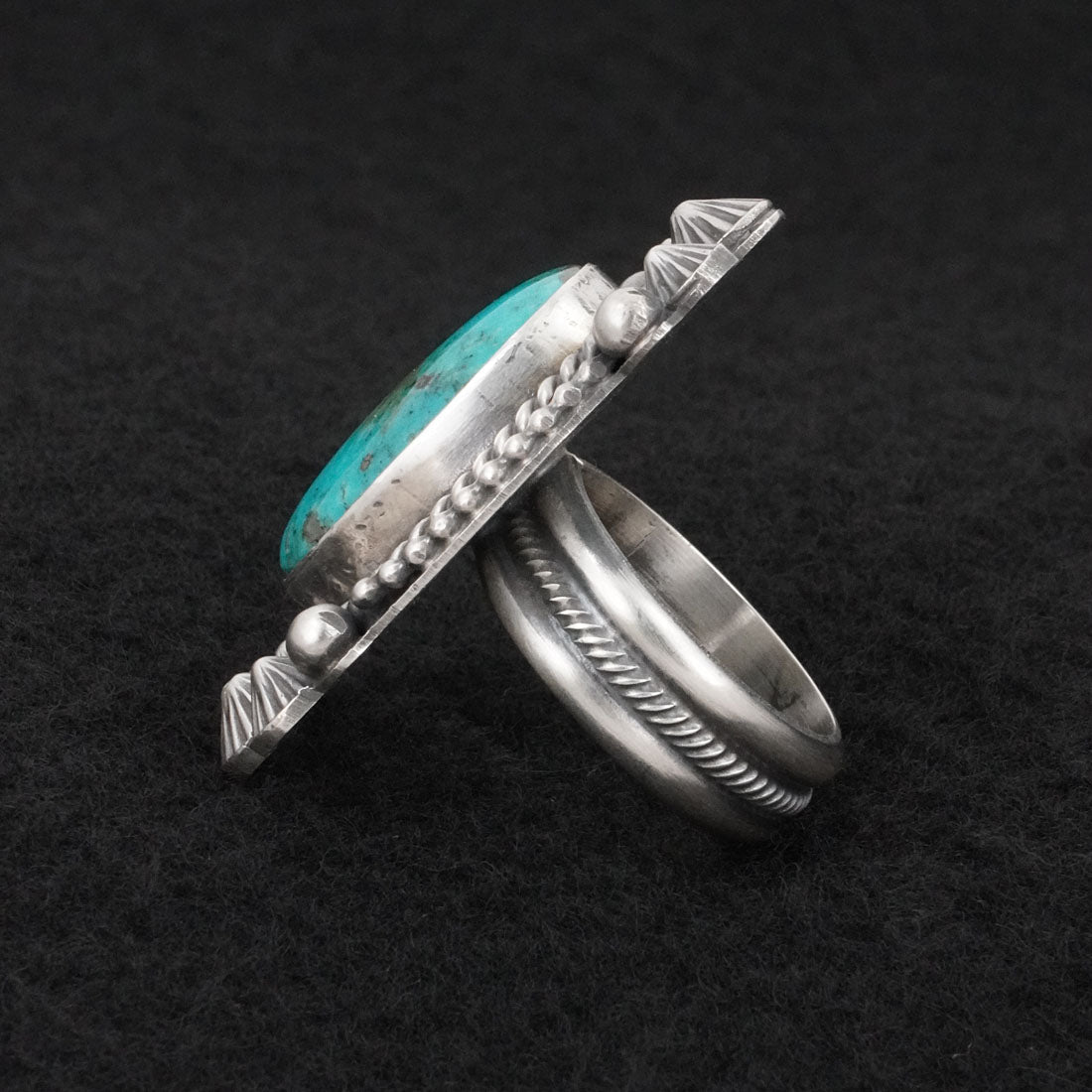 Michael Calladitto Turquoise & Sterling Silver Ring Size 7