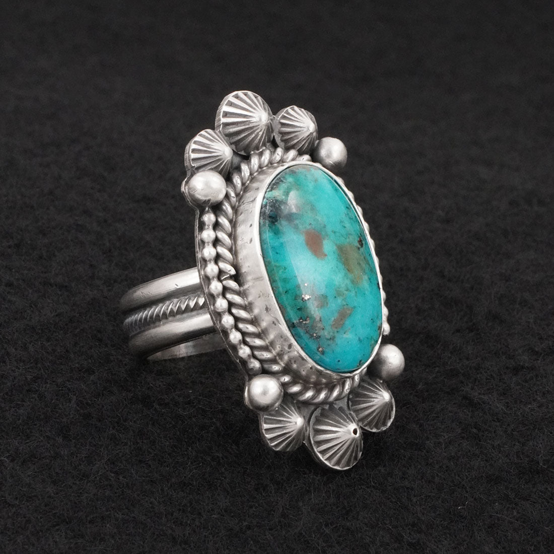 Michael Calladitto Turquoise & Sterling Silver Ring Size 7