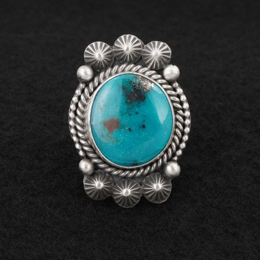 Michael Calladitto Turquoise & Sterling Silver Ring Size 8