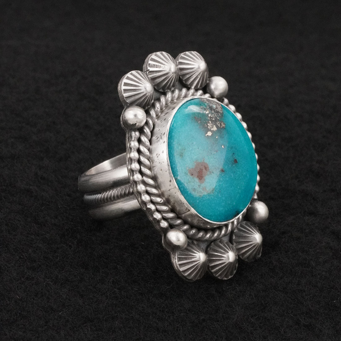 Michael Calladitto Turquoise & Sterling Silver Ring Size 8