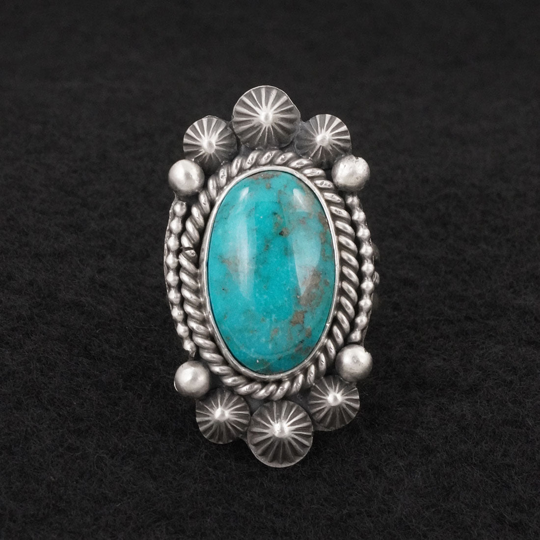 Michael Calladitto Turquoise & Sterling Silver Ring Size 7